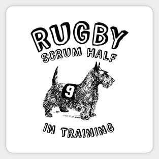 Kids Rugby Scrum Half Terrier Sticker